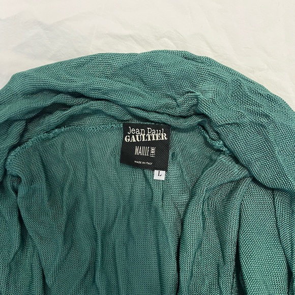 Jean Paul Gaultier vintage Teal Knit Cardigan large - Picture 2 of 4